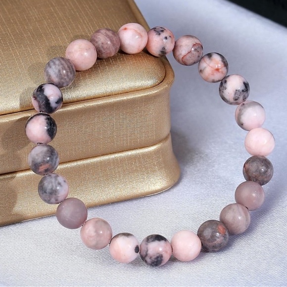 Hand Crafted Jewelry - 🆕New Pink Zebra Jasper 8mm Healing Gemstone Bracelet